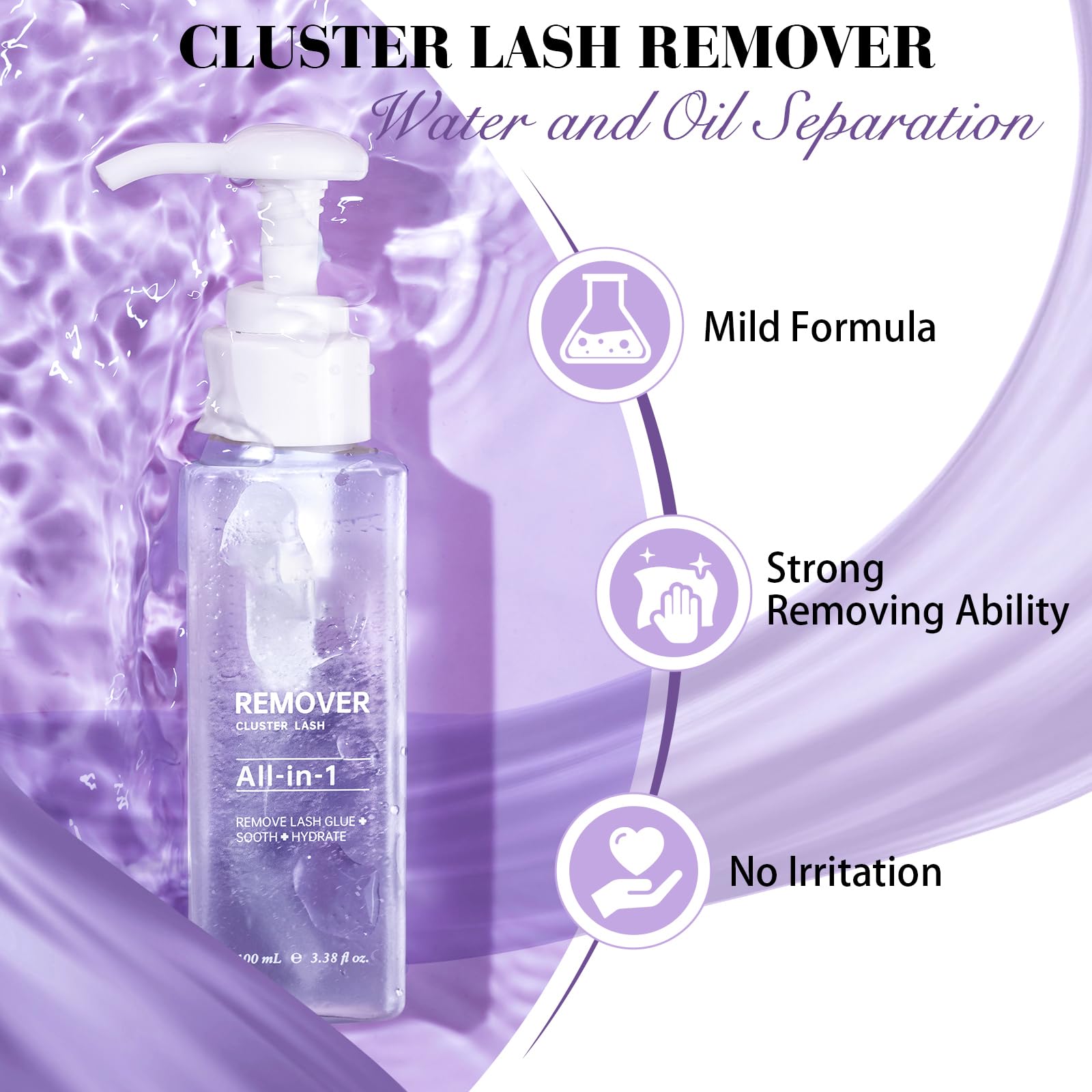 B&Qaugen Lash Remover 100ml – Safe, Oil- and Alcohol-Free Cluster Lash Glue Remover