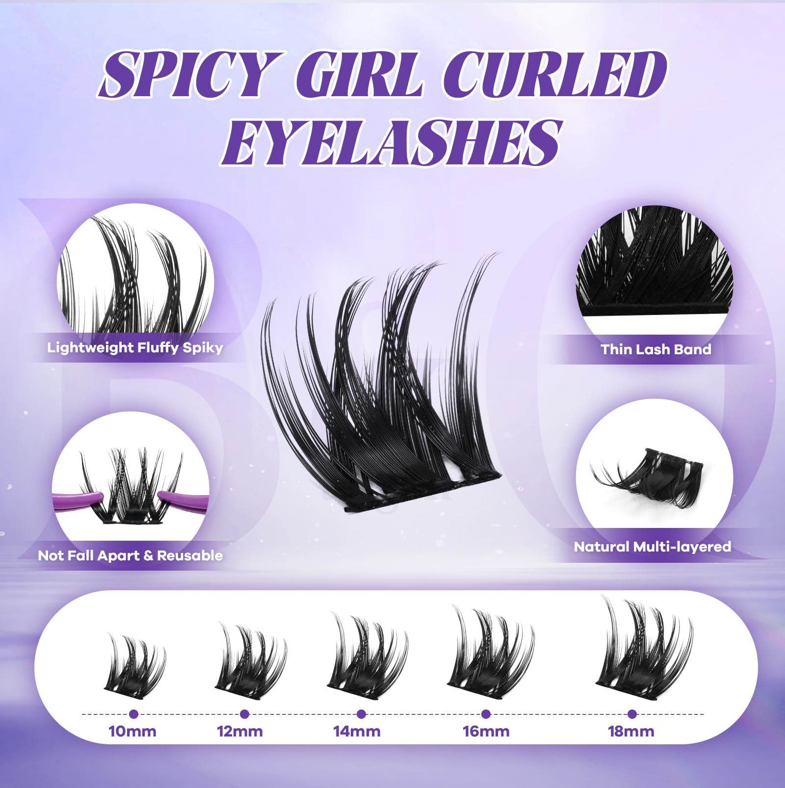 B&Qaugen Manga Lash Clusters Kit SalonSpike 05 – 10-18mm Mixed Fluffy 120pcs DIY Lash Extensions