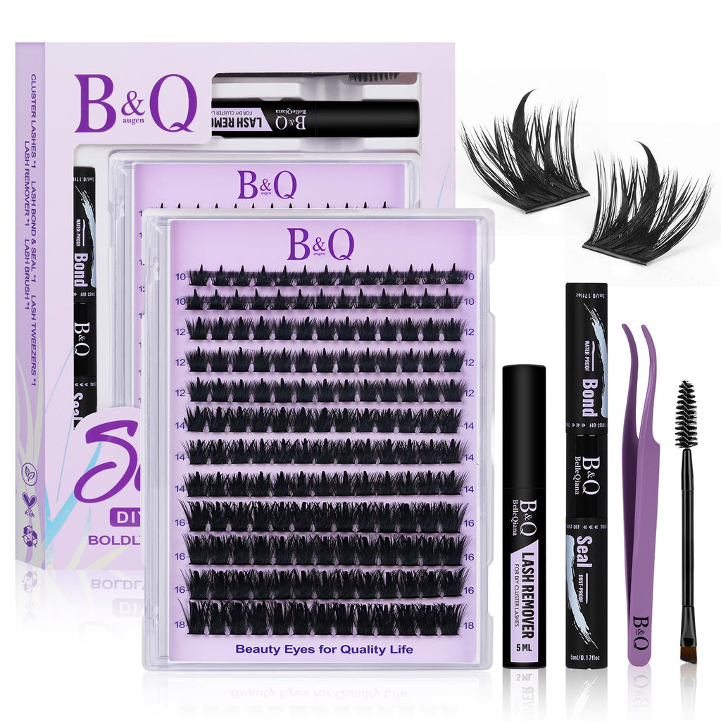B&Qaugen Manga Lash Clusters Kit SalonSpike 01 – 156pcs DIY Eyelash Clusters (10–18mm Mixed)