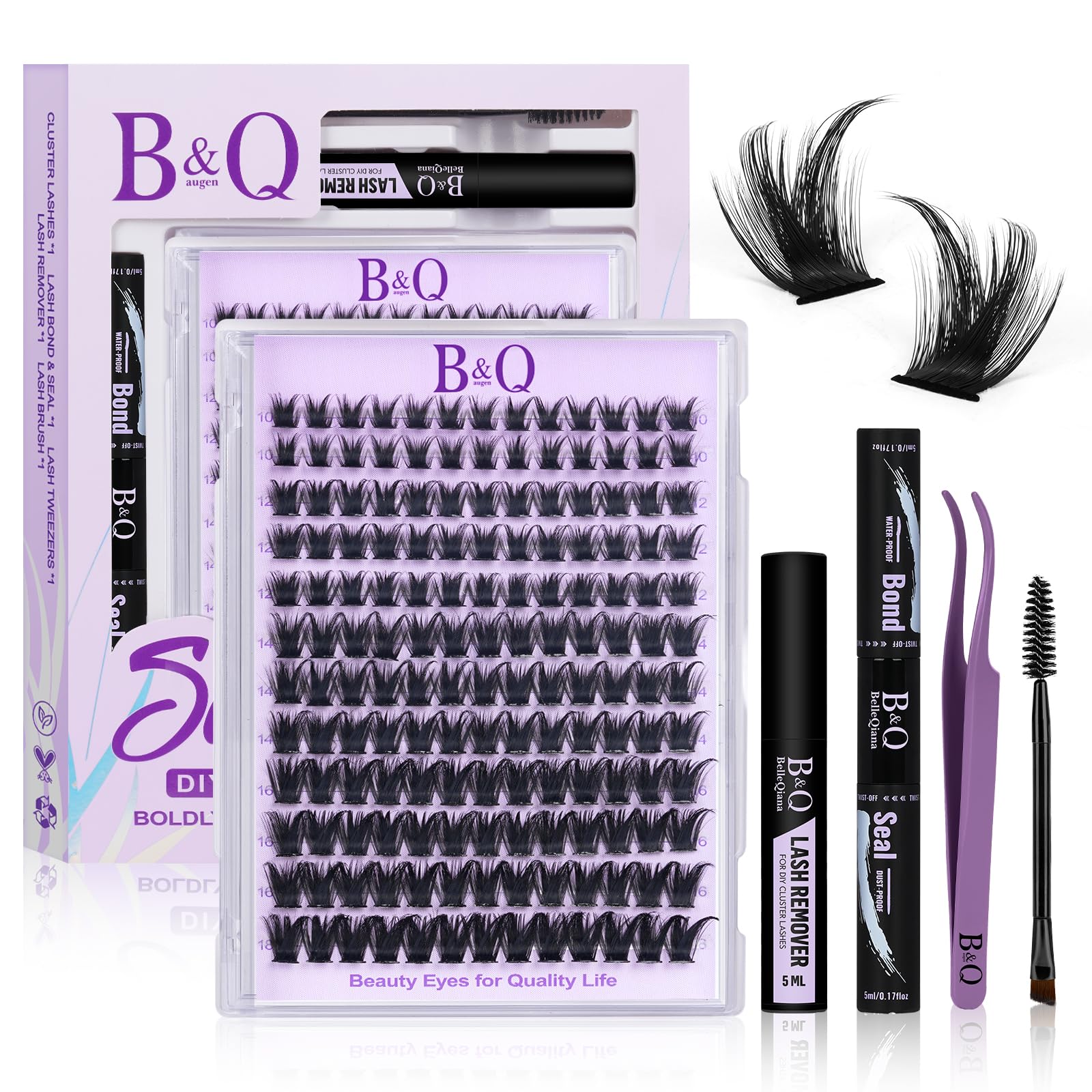 BandQaugen Manga Lash Clusters Kit SalonSpike 04 – 156pcs DIY Lash Extensions