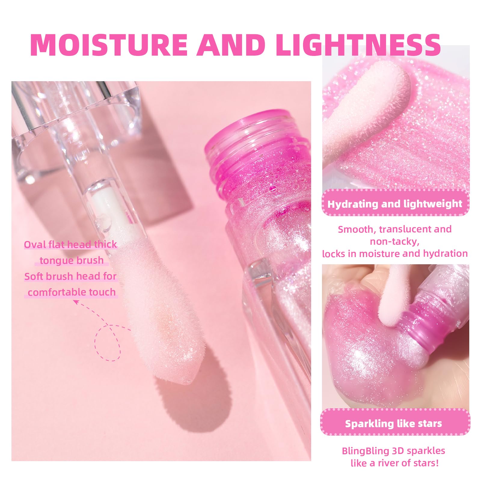 Bangfeng 2Pcs Magic Color-Changing Lip Oil – Hydrating, Plumping, Non-Sticky Glimmer Glow
