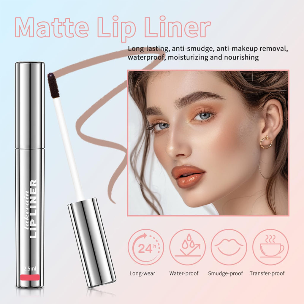 BANGFENG 4Pcs Peel Off Lip Liner Stain — Long-Lasting, Waterproof Nude Matte Lip Color