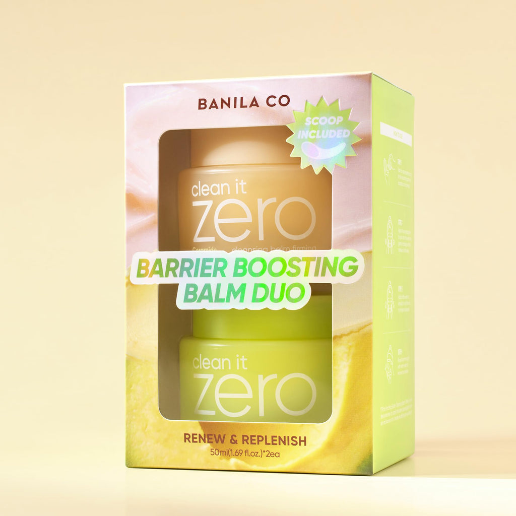 BANILA CO Clean it Zero Barrier Boosting Balm Duo – Enriching Butter & Firming Cleansing Balms for Dry Skin (50ml each)