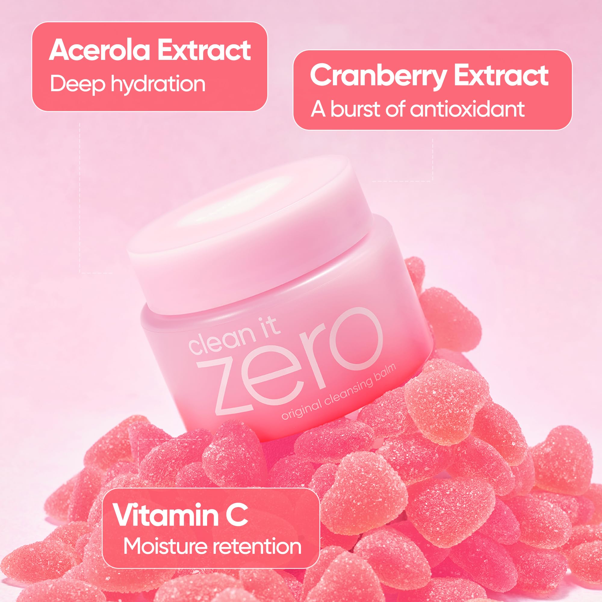 BANILA CO Clean It Zero Original Heart Edition Cleansing Balm – Vegan, Acerola Berry & Vitamin C (180ml)
