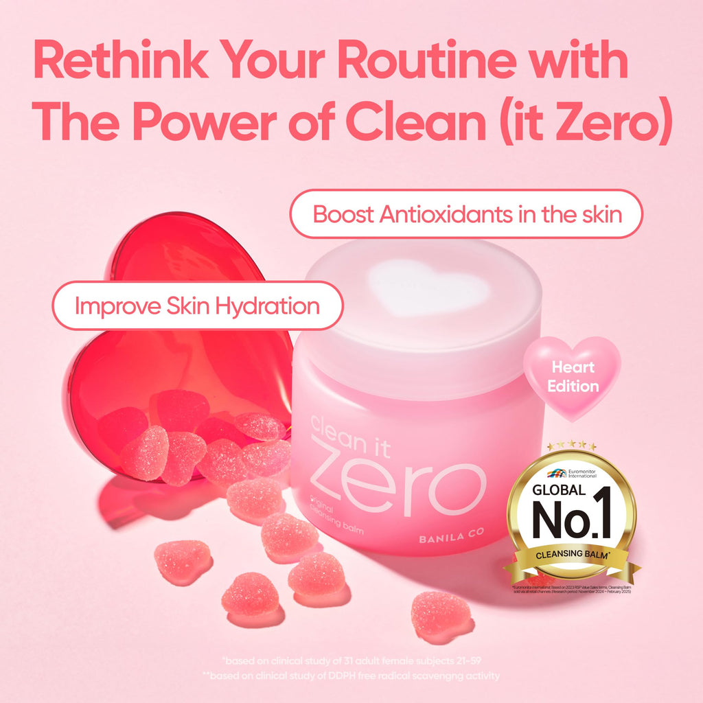 BANILA CO Clean It Zero Original Heart Edition Cleansing Balm – Vegan, Acerola Berry & Vitamin C (180ml)