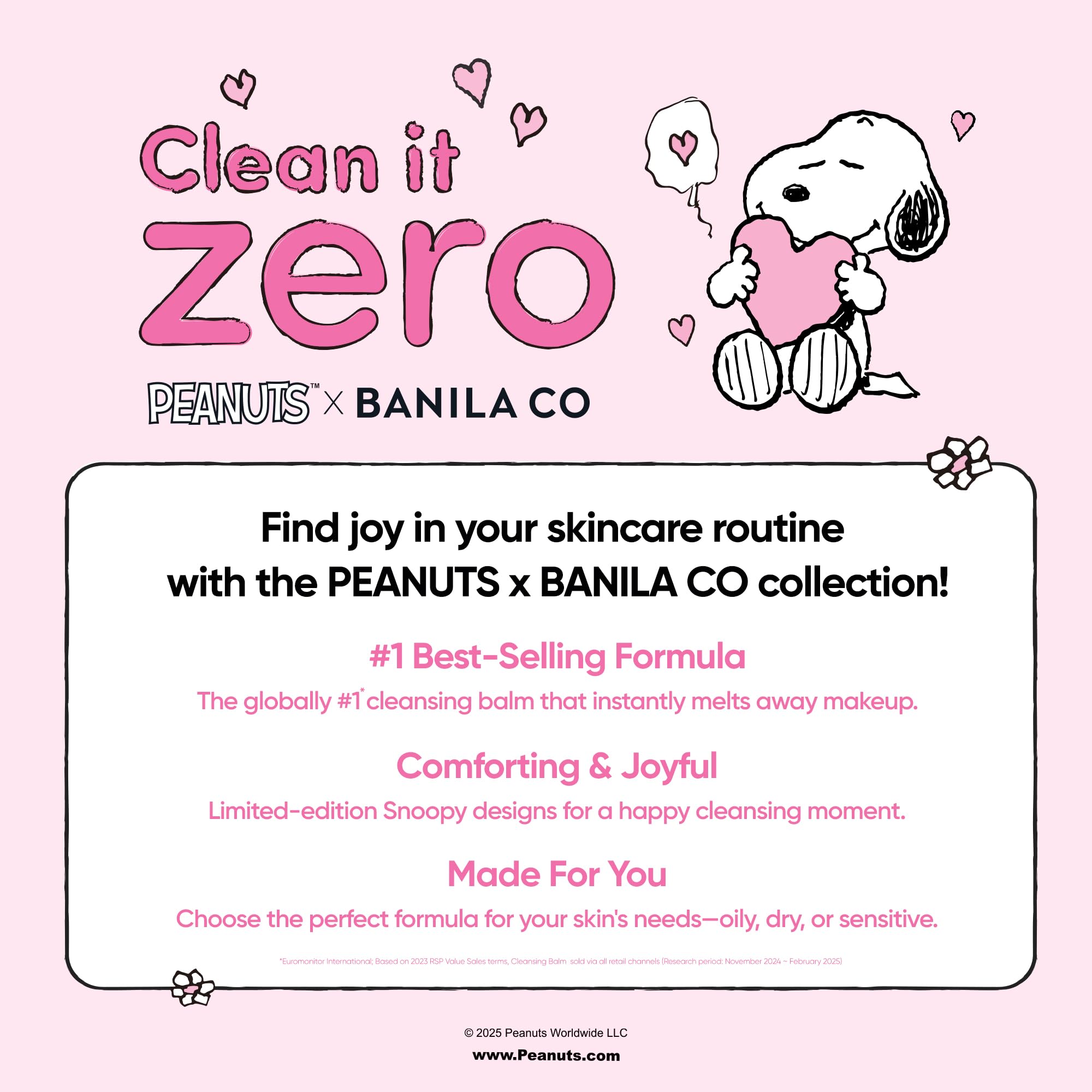 BANILA CO Clean It Zero Original Cleansing Balm Snoopy Edition – Vegan Makeup Remover for All Skin Types (100ml)