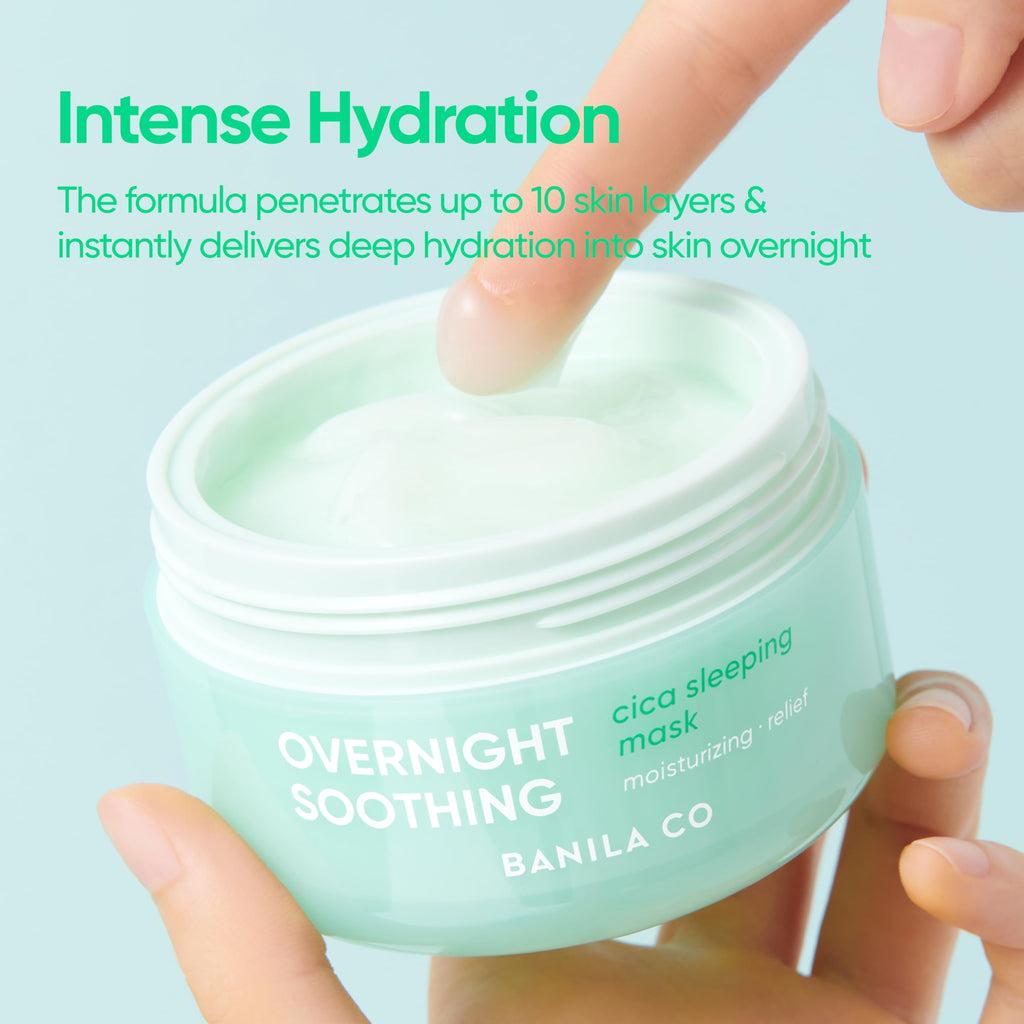 BANILA CO Overnight Soothing Cica Sleeping Mask | Centella Water & Panthenol for Hydration