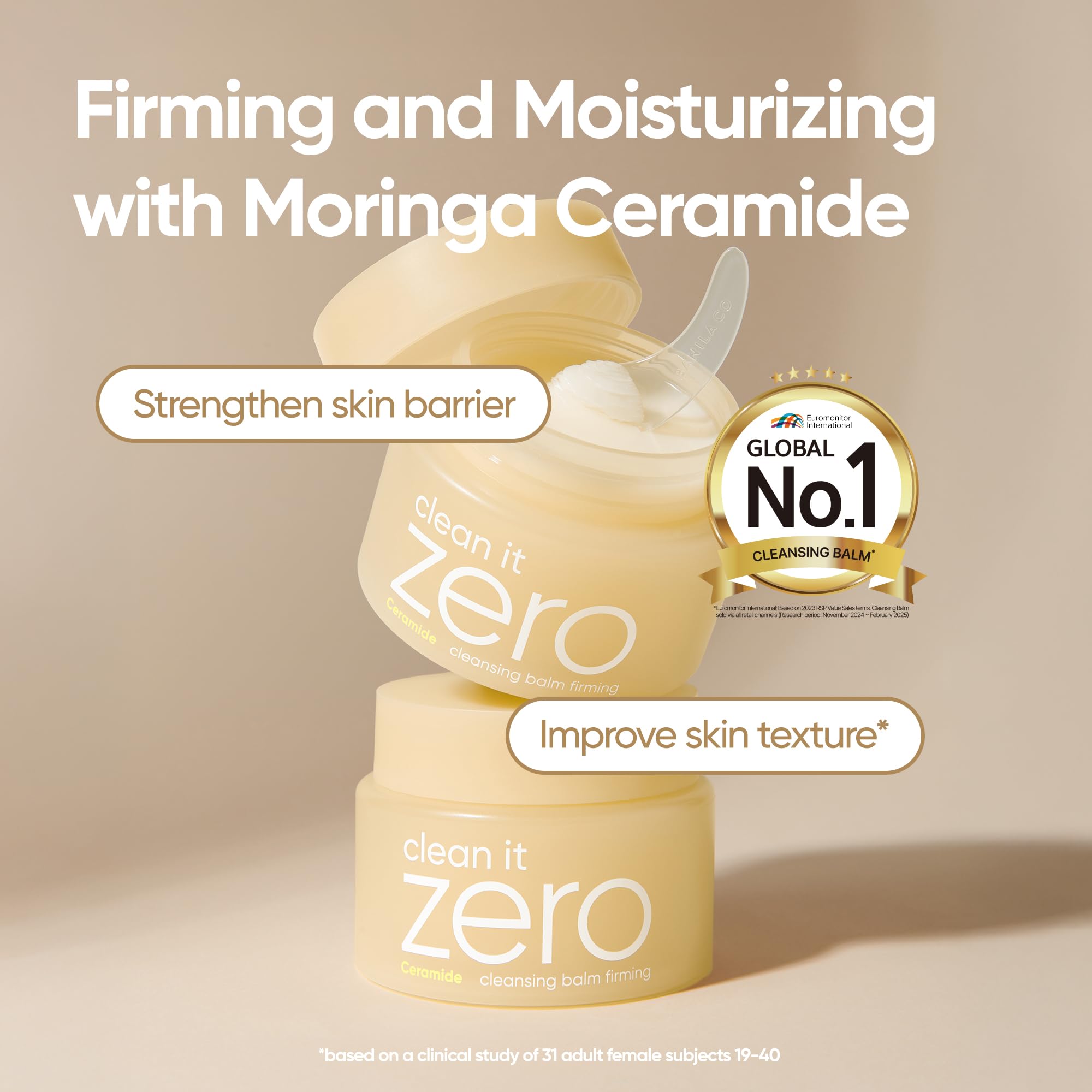 BANILA CO Clean it Zero Firming Cleansing Balm – Vegan Makeup Remover with Moringa Ceramide & Panthenol (100ml)