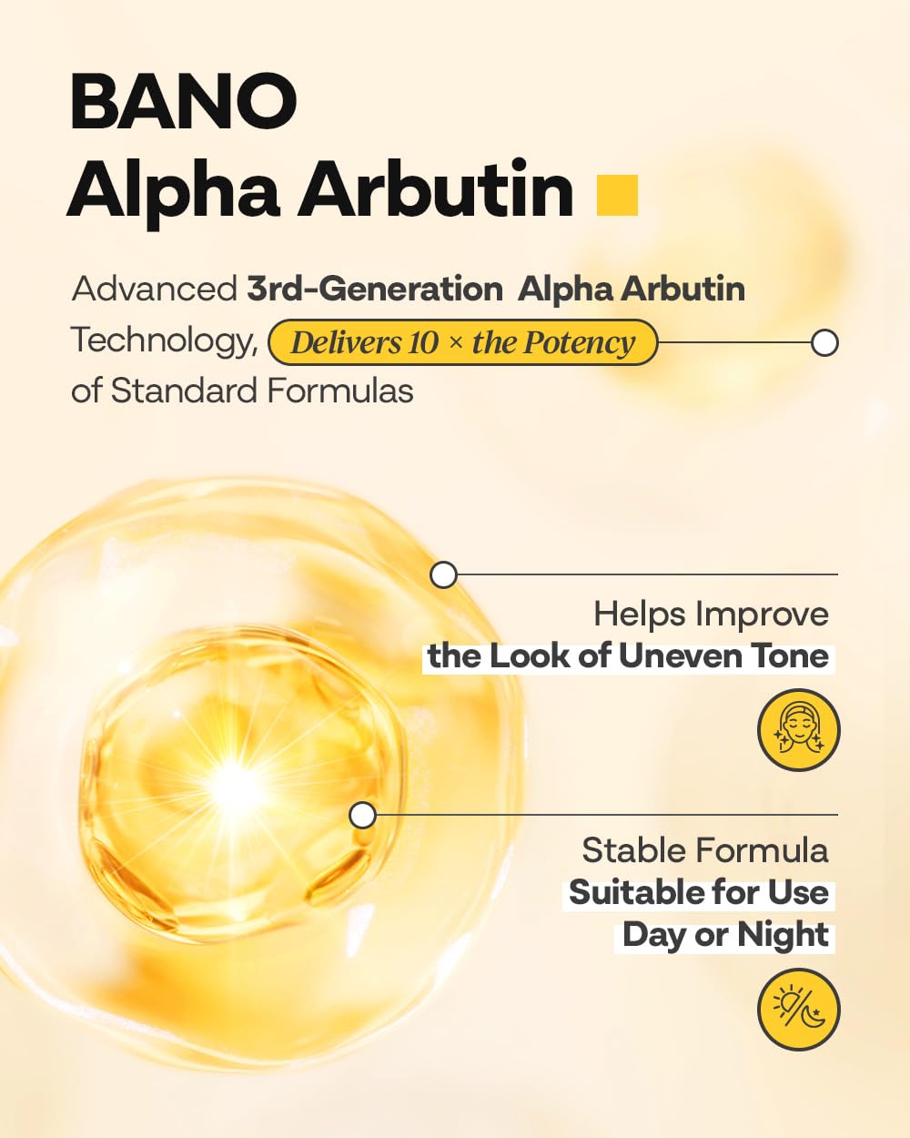 Bano Alpha Arbutin Glow Serum – 2% Alpha Arbutin + Niacinamide, Fragrance-Free, Hydrating Hyaluronic Acid, 1.01 fl oz