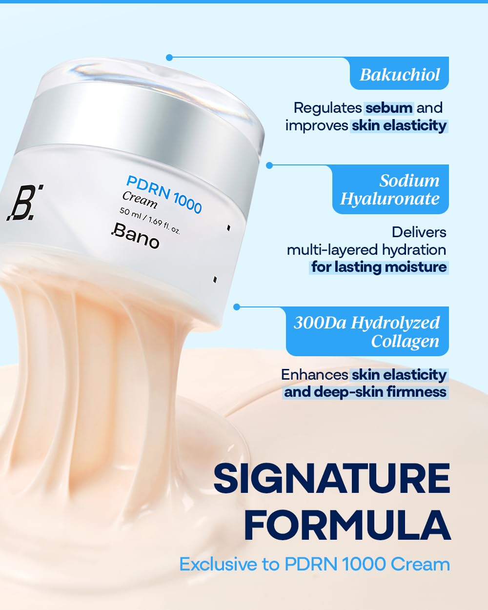 Bano PDRN 1000 Cream – PDRN & Collagen Firming Cream for Sensitive Skin | Fragrance-Free