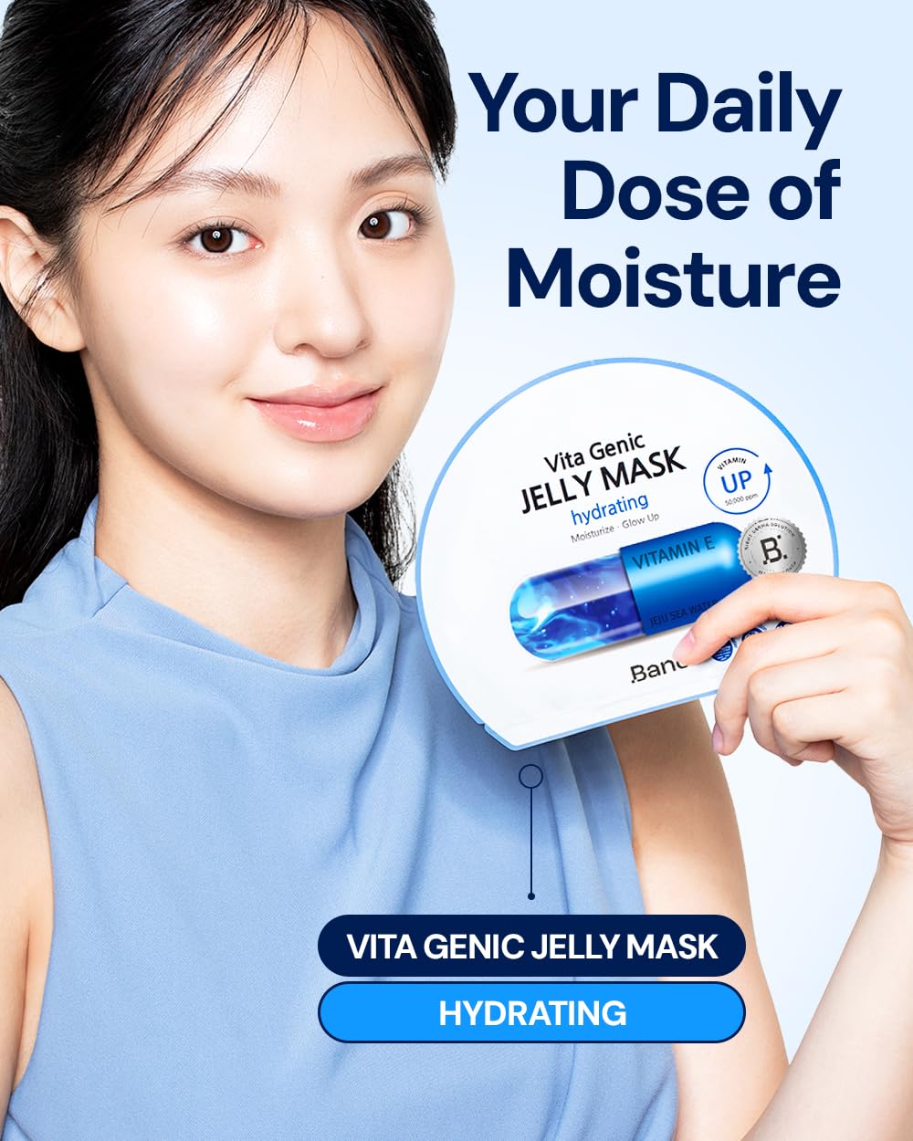 Bano Vita Genic Jelly Mask – Hydrating, Fragrance-Free 2-Pack for Sensitive Skin | Mineral Water & Vitamin C