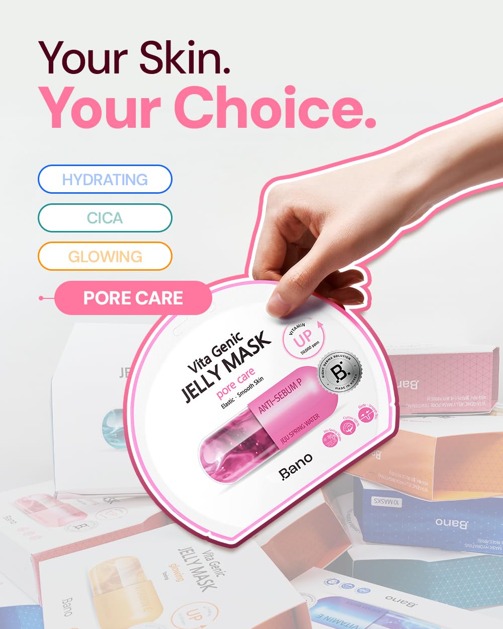 Bano Vita Genic Jelly Face Pore Care Mask – Hydrating Fragrance-Free Sheet Mask for Sensitive Skin