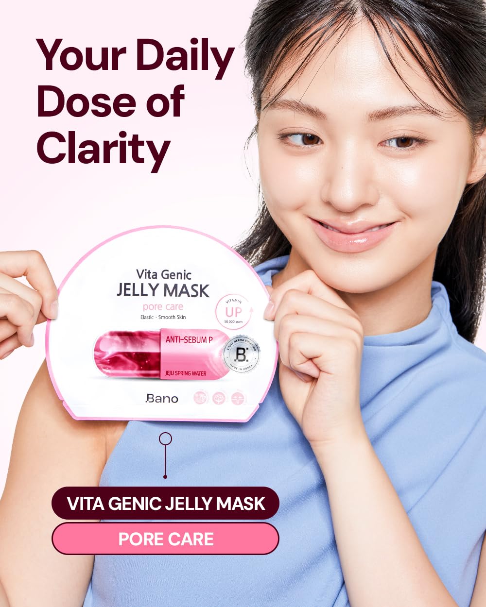 Bano Vita Genic Jelly Face Pore Care Mask – Hydrating Fragrance-Free Sheet Mask for Sensitive Skin