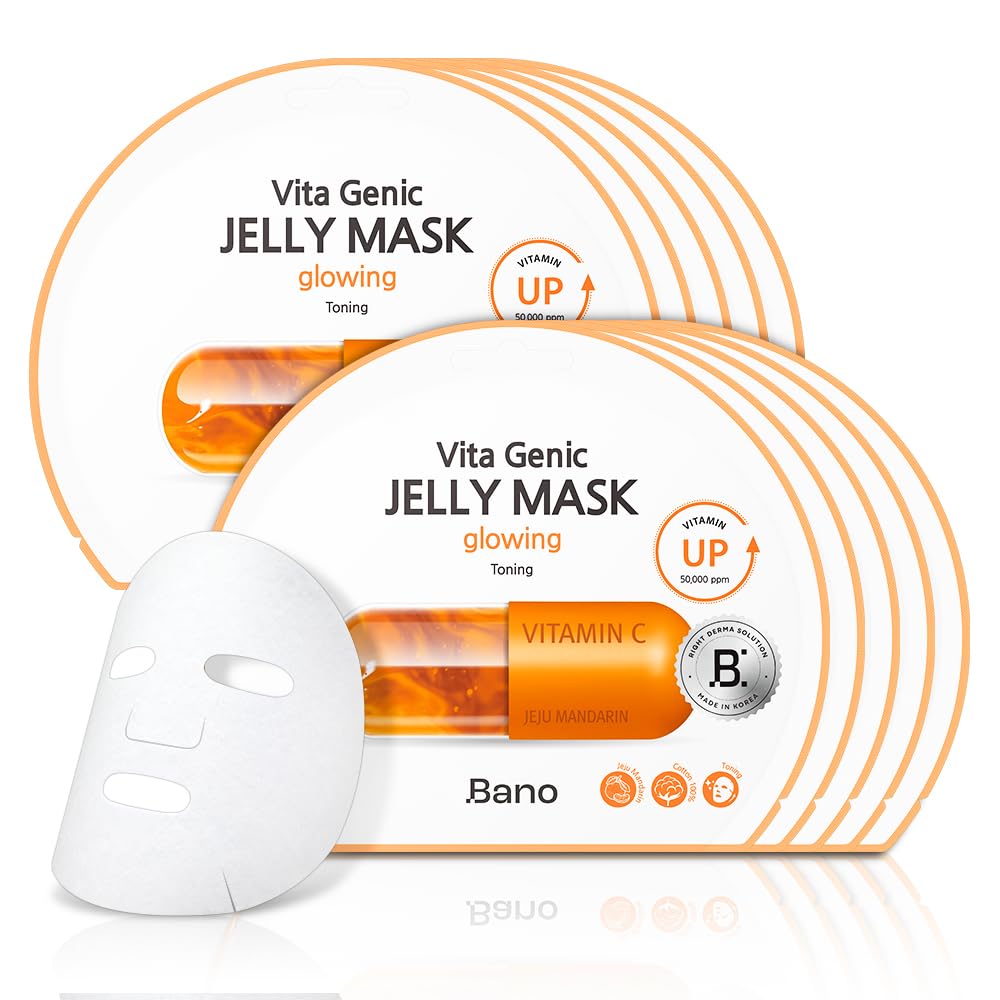 Bano Vita Genic Jelly Mask – Hydrating Fragrance-Free Sheet Mask with Vitamin C, Biotin & Niacinamide