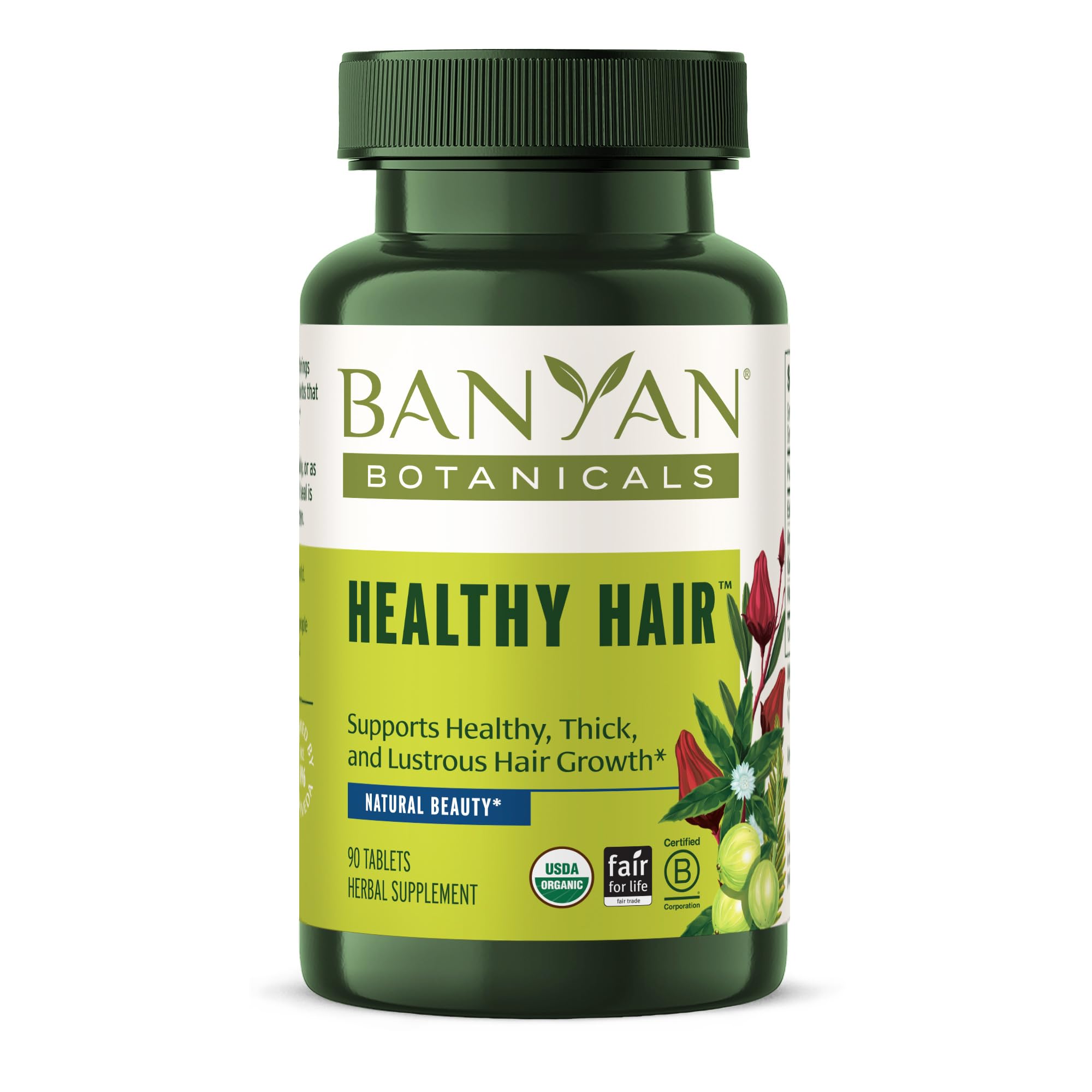 Banyan Botanicals Healthy Hair Tablets – Organic Ayurvedic Hair Care for Thick, Lustrous Hair (90 Vegan Tablets)