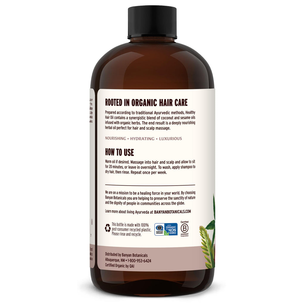 Banyan Botanicals Herbal Hair Oil – 24 oz | Nourish & Support Hair Growth