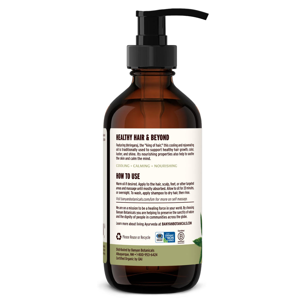 Banyan Botanicals Organic Bhringaraj Oil – Supports Healthy Hair Growth, 8 oz