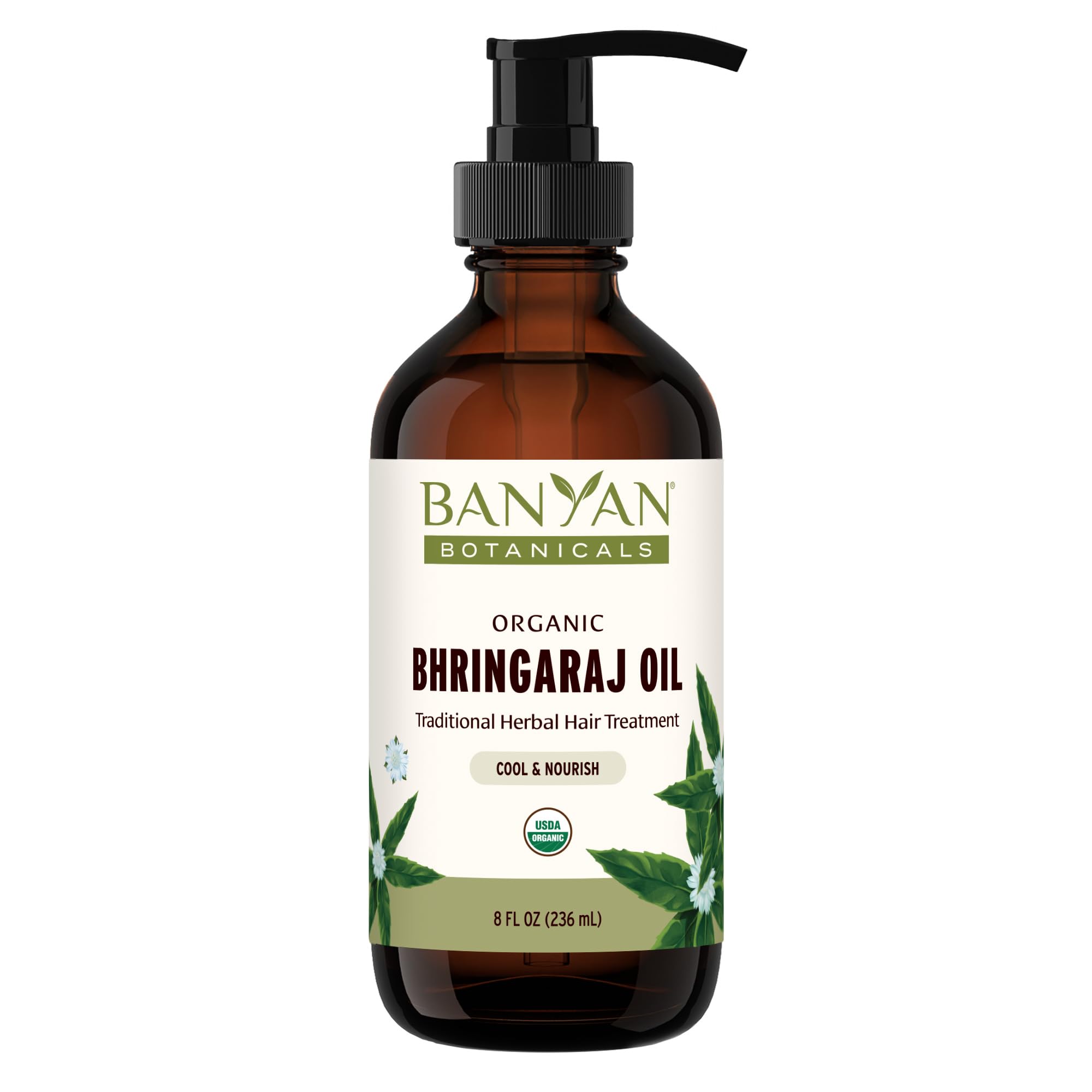 Banyan Botanicals Organic Bhringaraj Oil – Supports Healthy Hair Growth, 8 oz