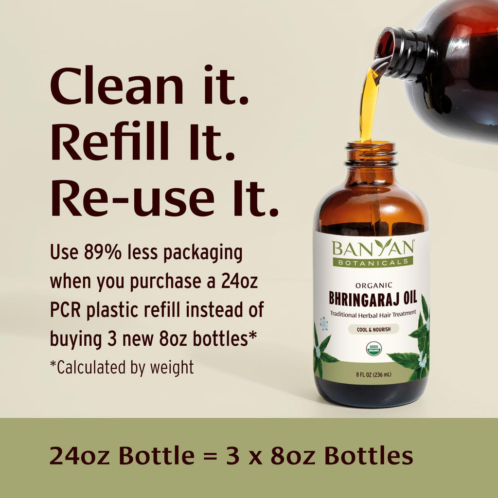 Banyan Botanicals Organic Bhringaraj Oil – Supports Healthy Hair Growth, 8 oz