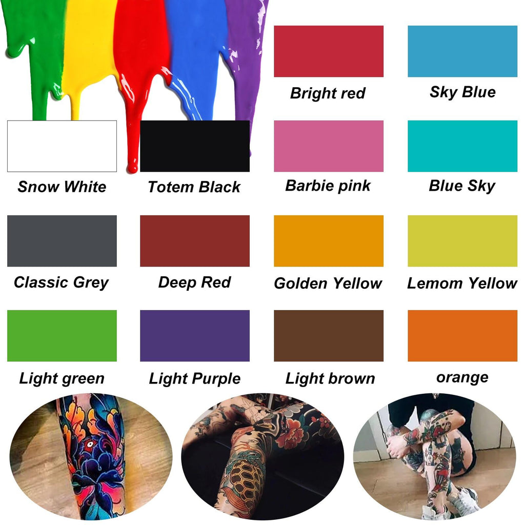 BAODELI Tattoo Ink Set 14 Colors – 1oz (30ml) Professional Pigment Kit TI203-30-14