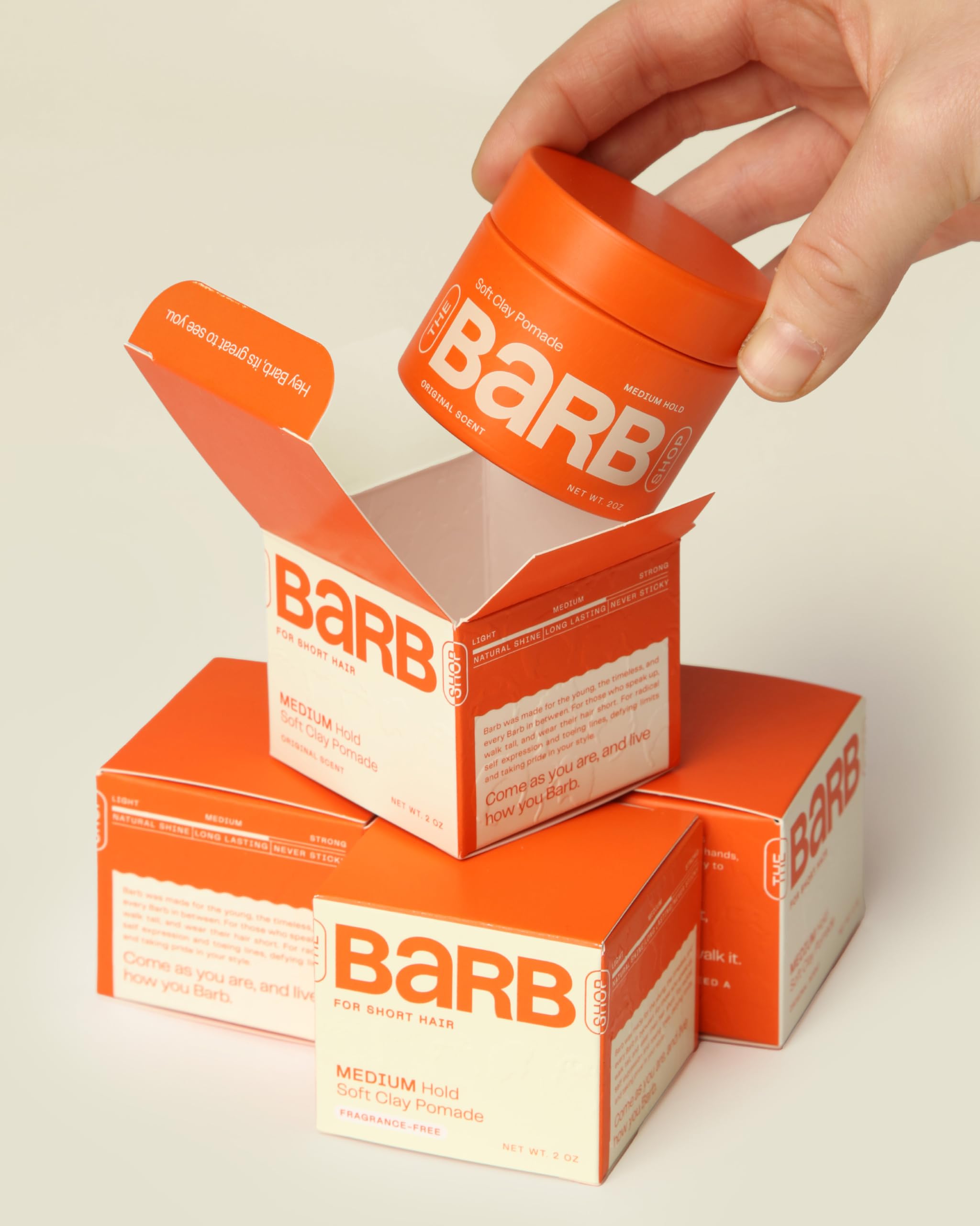 Barb Soft Clay Pomade – Medium Hold, Water-Based, Fragrance-Free (2 oz) | The Barb Shop