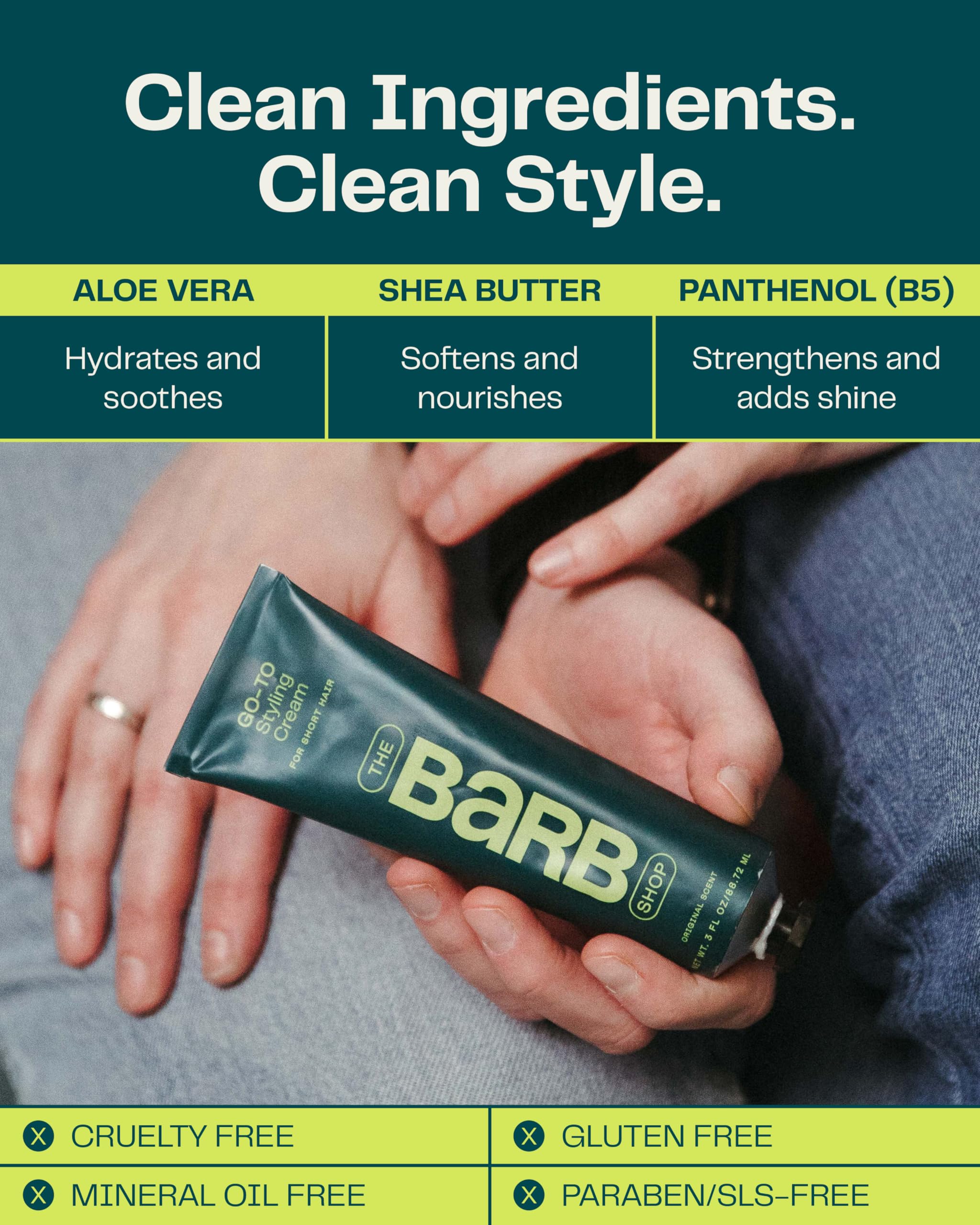 Barb Styling Cream | The Barb Shop – Soft Hold, Curl Definition, Frizz Control (3 fl oz)