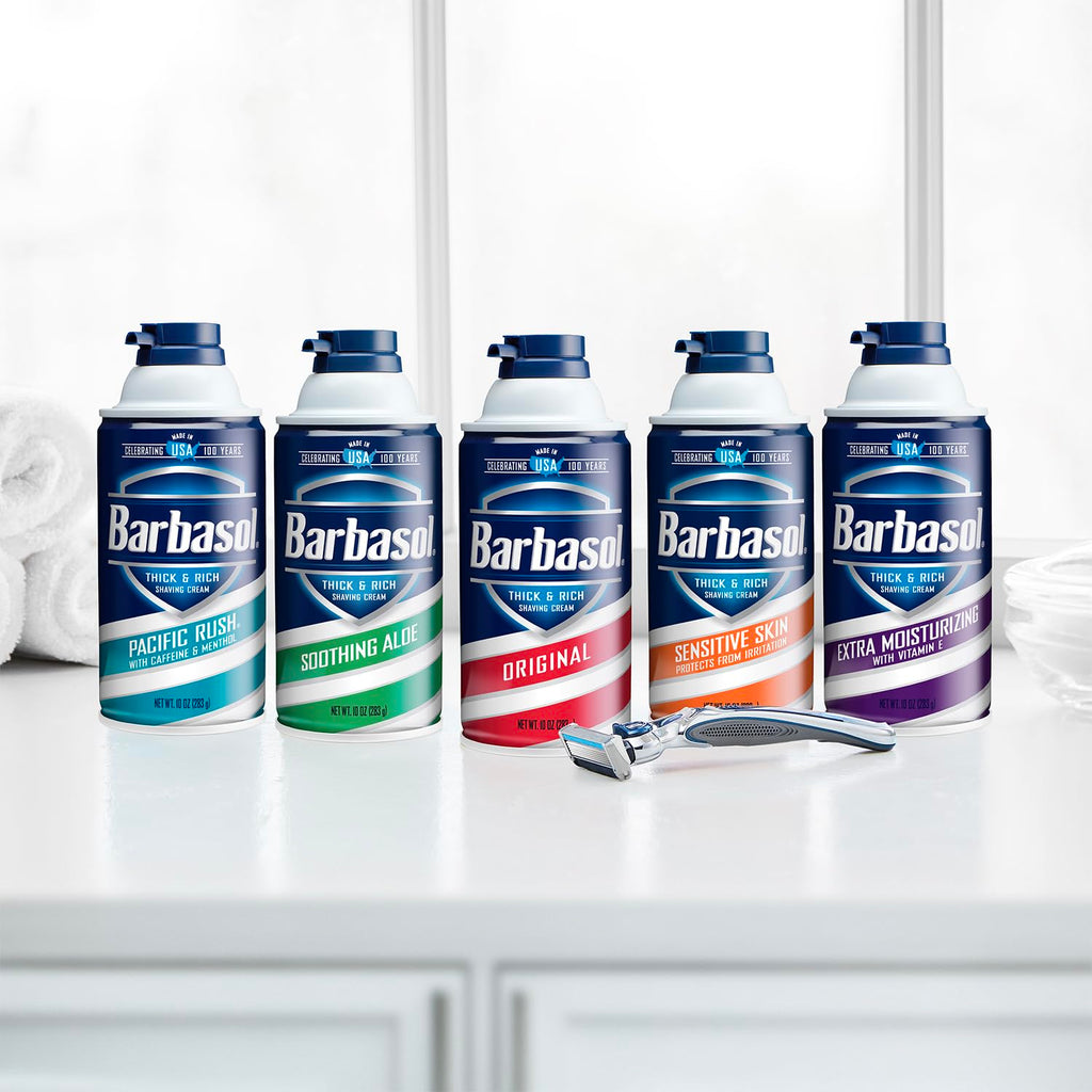 Barbasol Original Thick & Rich Shaving Cream 10 oz – Pack of 12 | Premium Close Shave