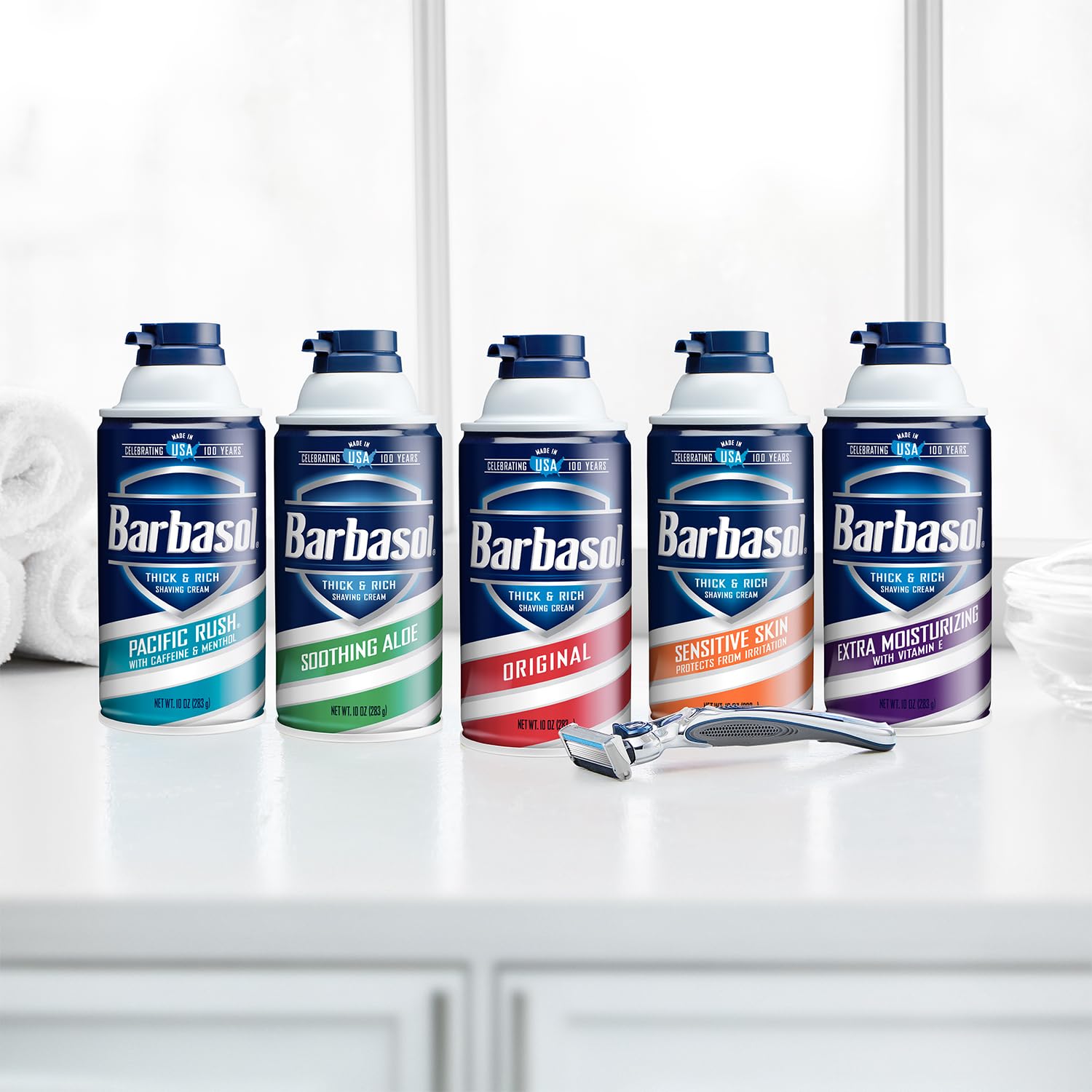 Barbasol Original Thick & Rich Shaving Cream 10 oz – Pack of 12 | Premium Close Shave