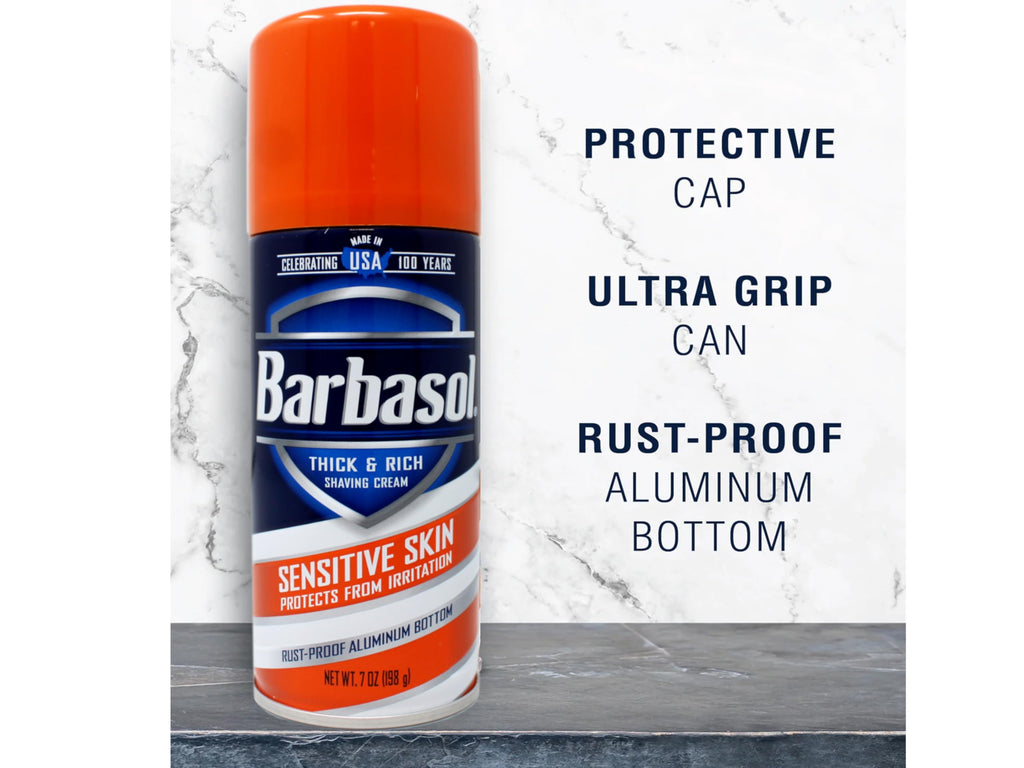 Barbasol Shave Cream 7 Ounce Sensitive Skin Pack of 3 | Gentle Formula & Rich Lather