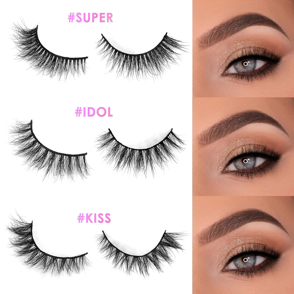 Barbiely 14MM Mink Lashes – 3 Pairs, Natural Cat-Eyes, Cruelty-Free & Reusable
