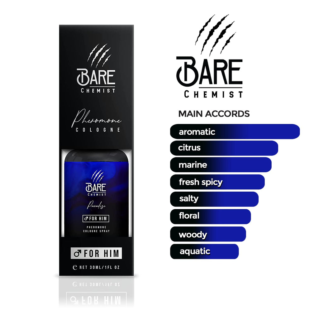 Bare Chemist Paradise Pheromone Cologne for Men – Extra Strong Formula