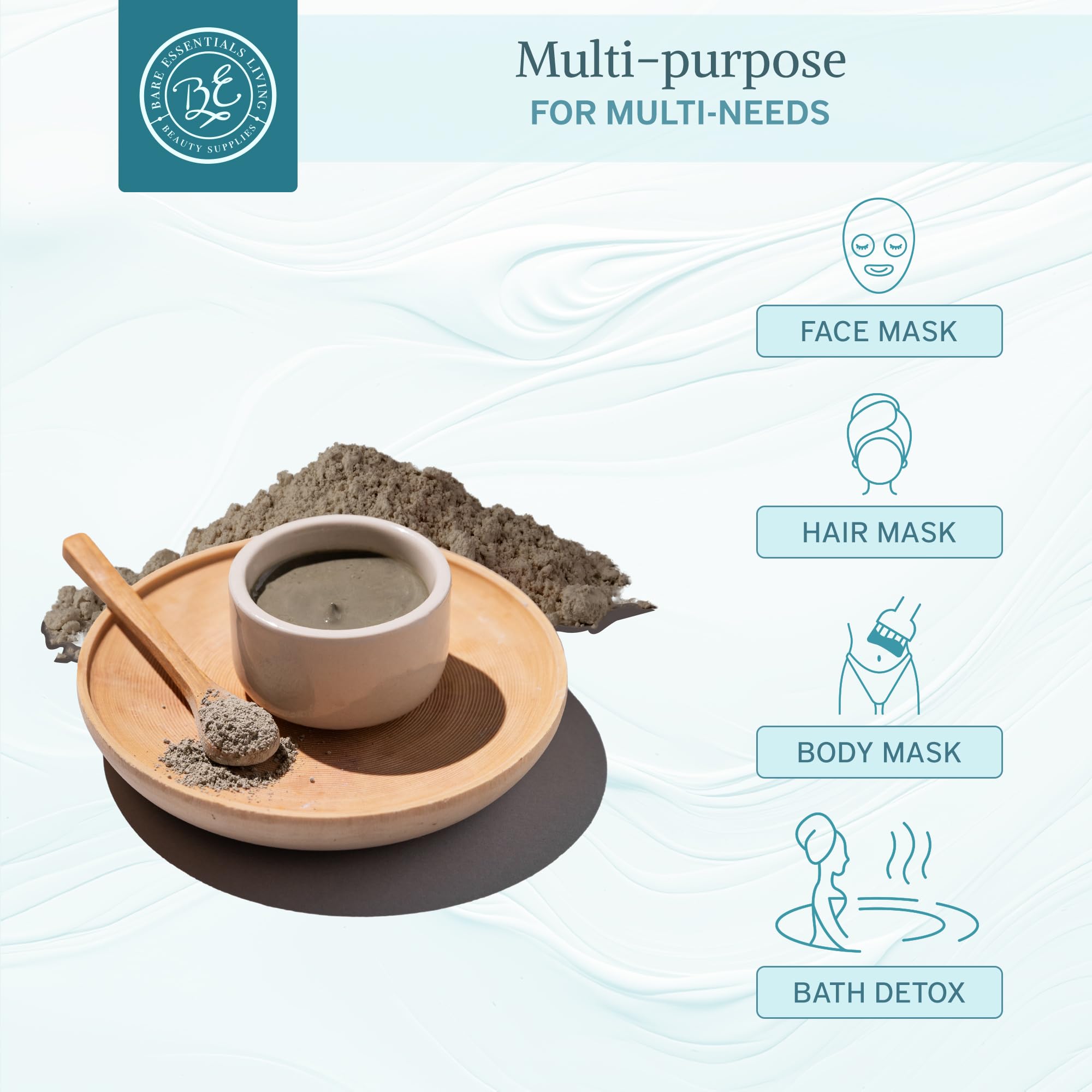 Bare Essentials Living Bentonite Clay Powder (5lbs) – Detox Mask & Skin Clay