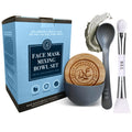 Bare Essentials Living - Clay Face Mask Mixing Bowl Set with Bamboo Lid, Spoon & Dual-Sided Brush