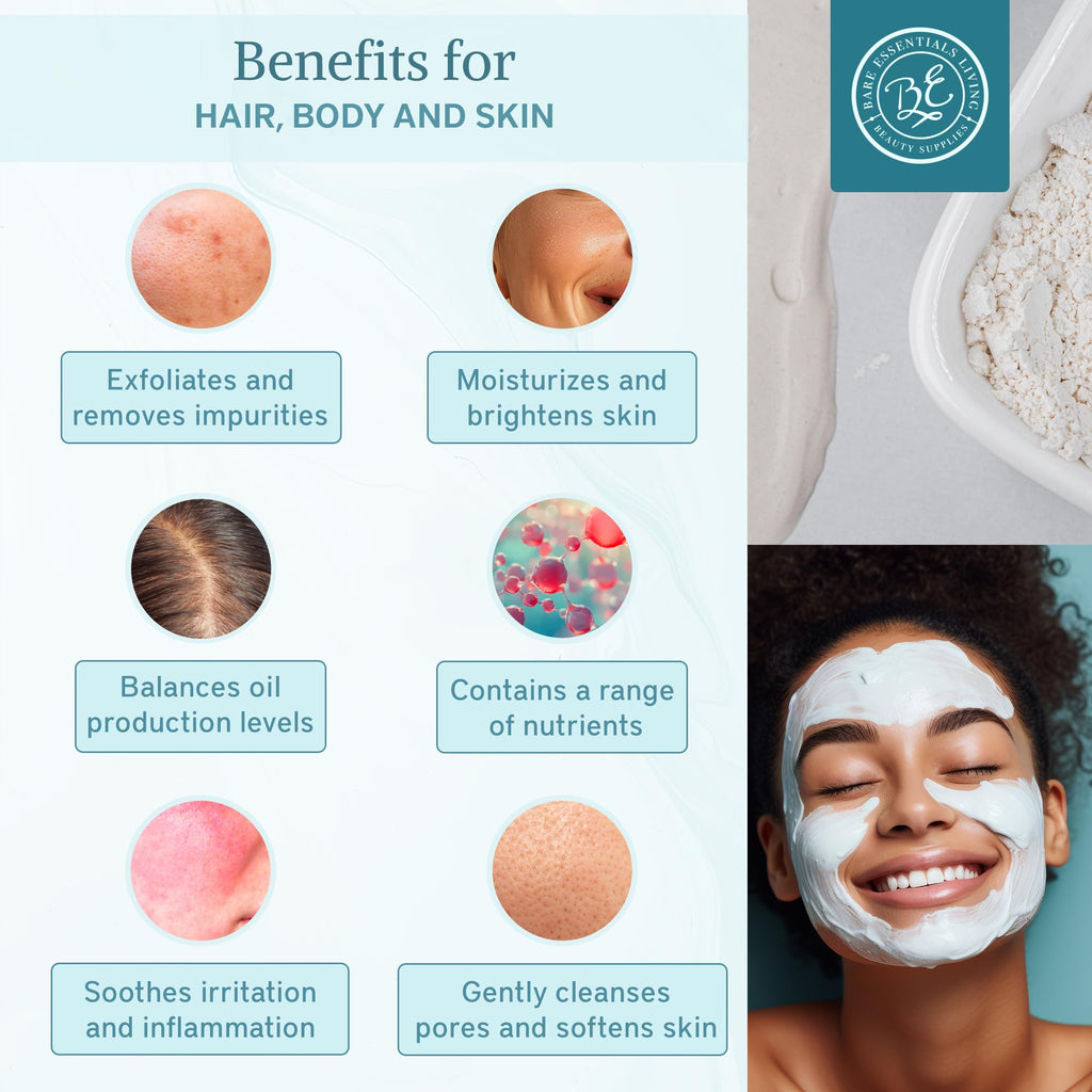 Bare Essentials Living White Kaolin Clay Powder 2lb – DIY Beauty, Soap, Bath & Gardening