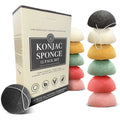 Bare Essentials Living Konjac Sponge Set (12 Pack) – Activated Charcoal & Natural Exfoliating Sponges