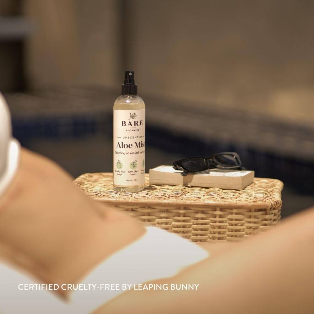 BARE BOTANICS 12 oz Unscented Cooling Aloe Spray – Handpoured in Madison, WI