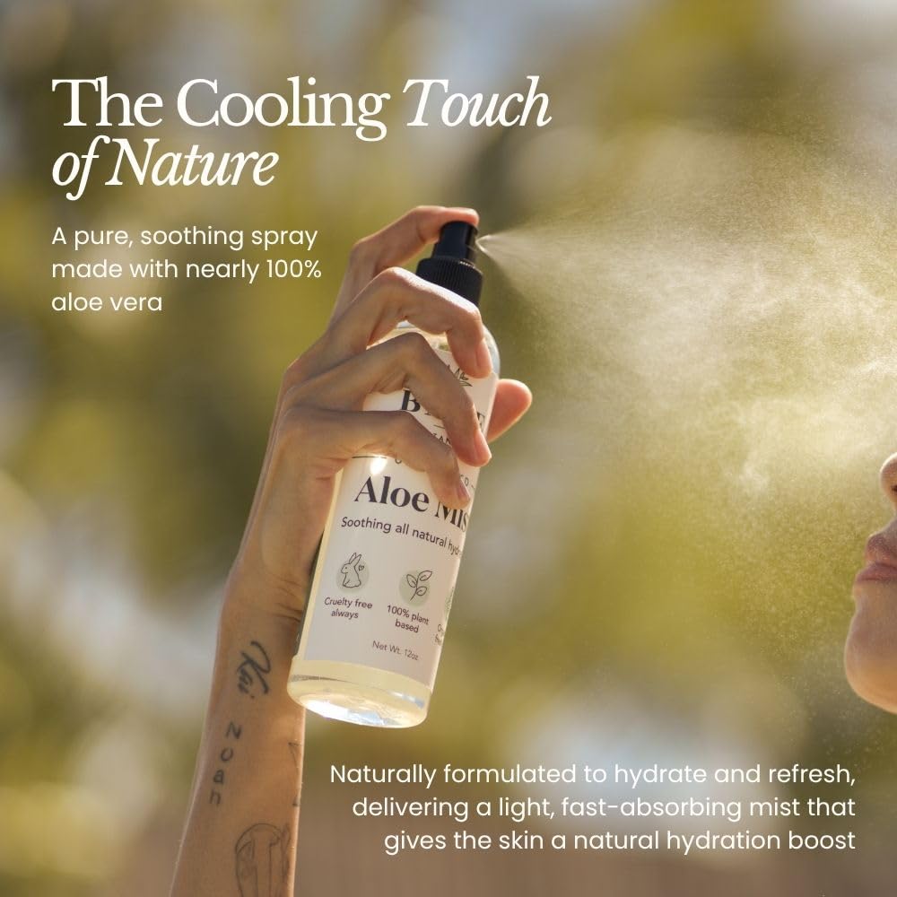 BARE BOTANICS 12 oz Unscented Cooling Aloe Spray – Handpoured in Madison, WI
