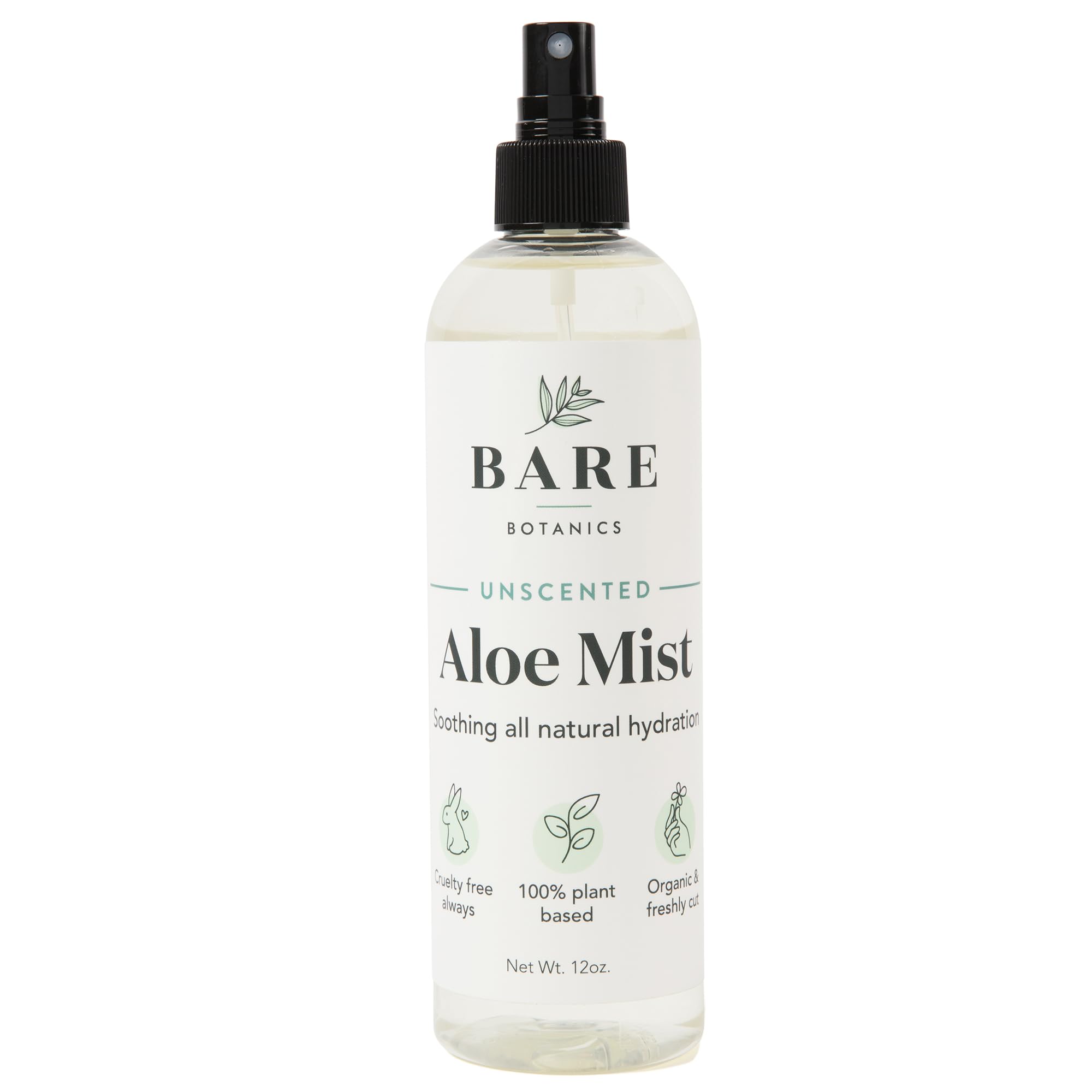 BARE BOTANICS 12 oz Unscented Cooling Aloe Spray – Handpoured in Madison, WI