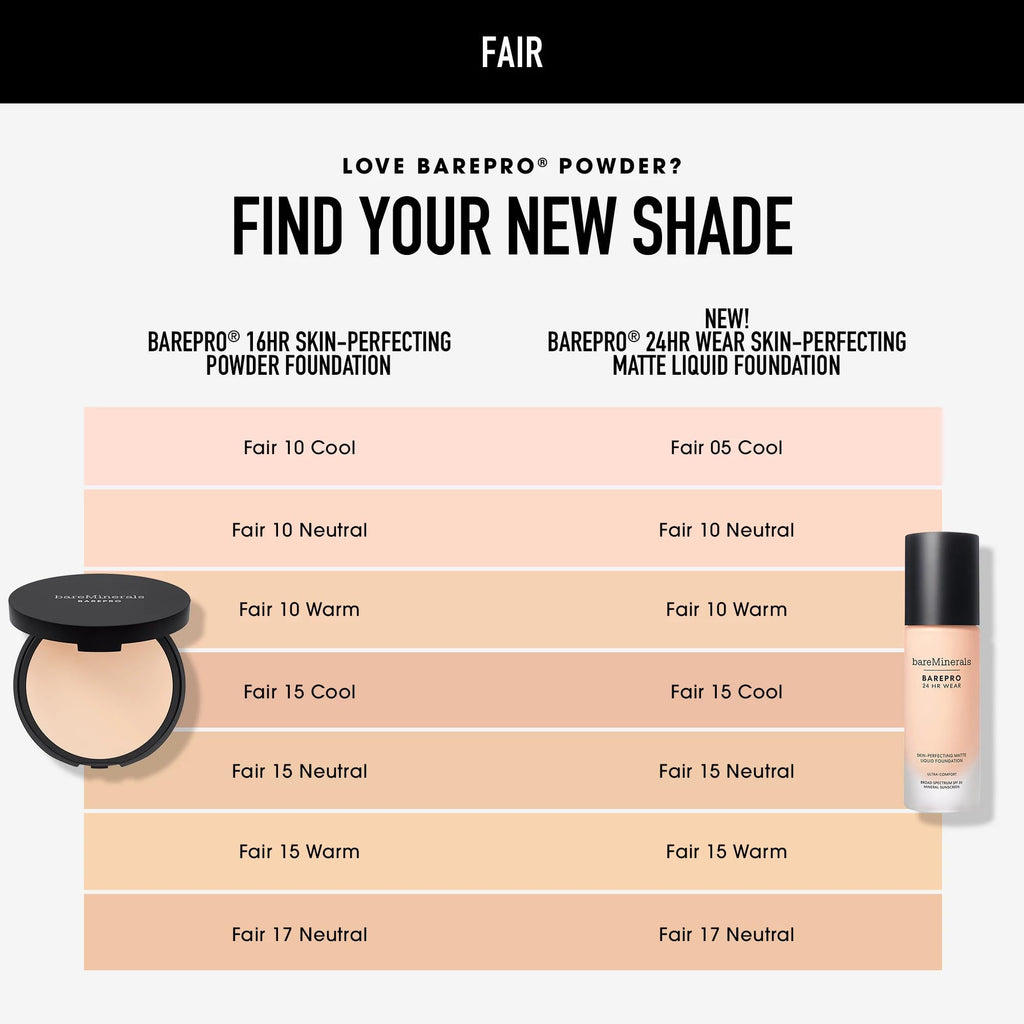 bareMinerals Barepro 24HR Wear Matte Foundation SPF 20 | Full Coverage, Oil-Free, Vegan