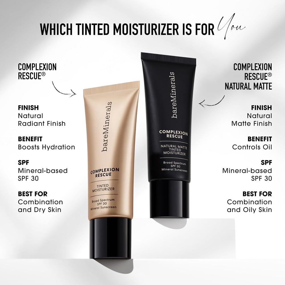 bareMinerals Complexion Rescue Tinted Moisturizer SPF 30 – Bamboo 5.5 | Vegan, Cruelty-Free, Dermatologist-Tested