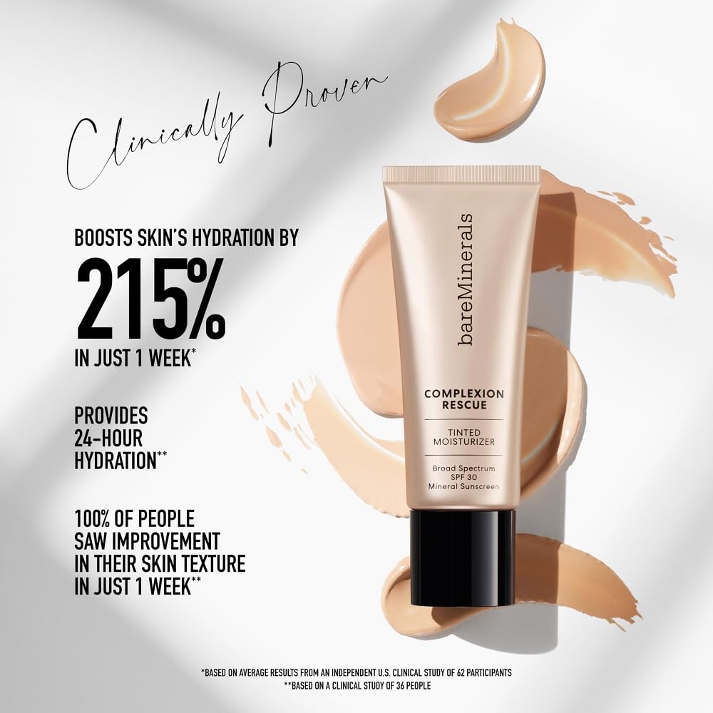 bareMinerals Complexion Rescue Tinted Moisturizer SPF 30 – Bamboo 5.5 | Vegan, Cruelty-Free, Dermatologist-Tested