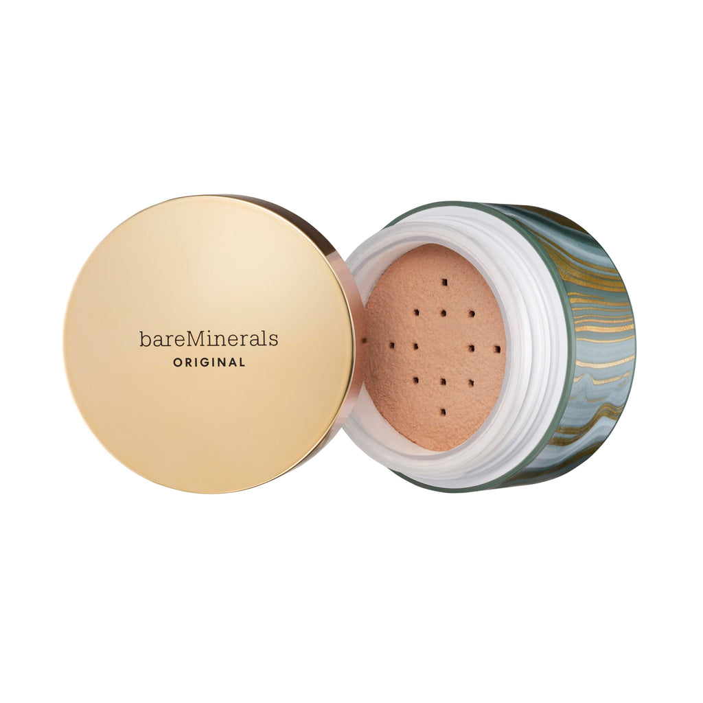 bareMinerals Deluxe Original Loose Mineral Foundation SPF 15 – Holiday Limited Edition (Medium Tan) – Vegan, Cruelty-Free