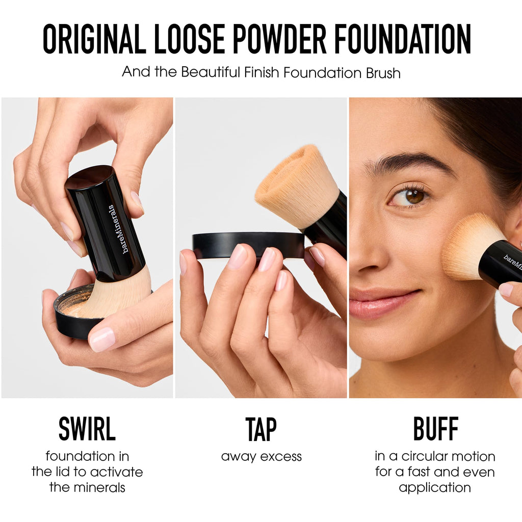 bareMinerals Original Get Started Kit — 3-Piece Mineral Makeup Set, Fairly Medium, Vegan & Cruelty-Free