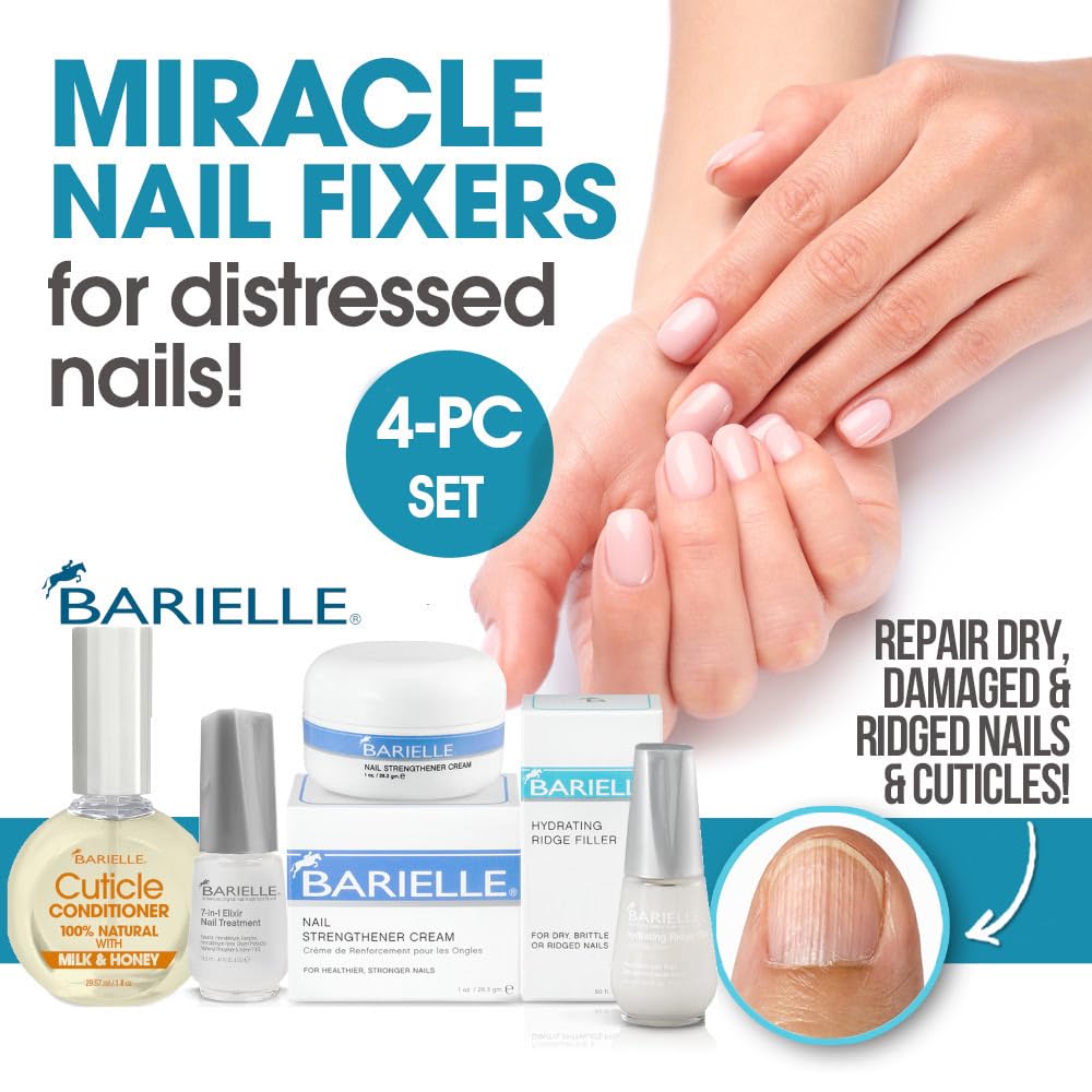 Barielle Miracle Nail Fixers Collection: 4-Piece Nail Strengthening & Cuticle Care Set