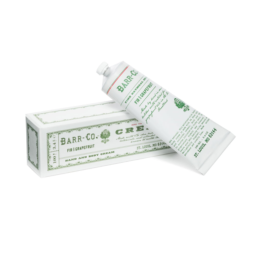 BARR-CO Fir & Grapefruit Hand & Body Cream – Woody Citrus Scent, 3.4 oz