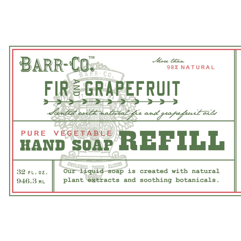 BARR-CO Hand Soap Refill – Natural Moisturizing Liquid Soap, Citrus & Balsam, 32 fl oz