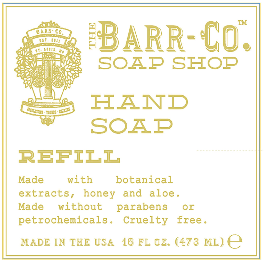 BARR-CO Hand Soap Refill – Lemon Verbena, Vegan & Moisturizing, 16 fl oz
