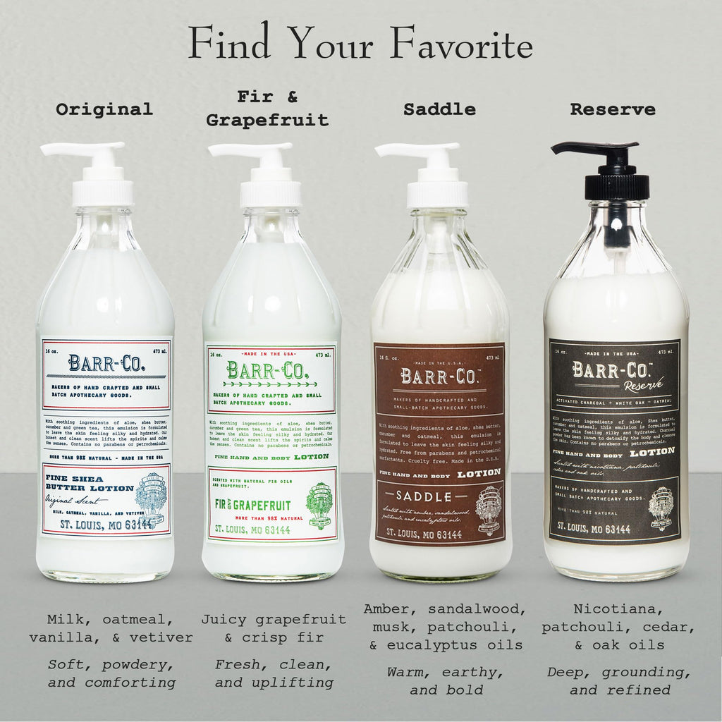 BARR-CO Original Scent Shea Butter Lotion for Dry Skin Set – Tranquil Milky Scent with Oat, Vanilla & Vetiver, 16 fl oz Each (Pack of 2)