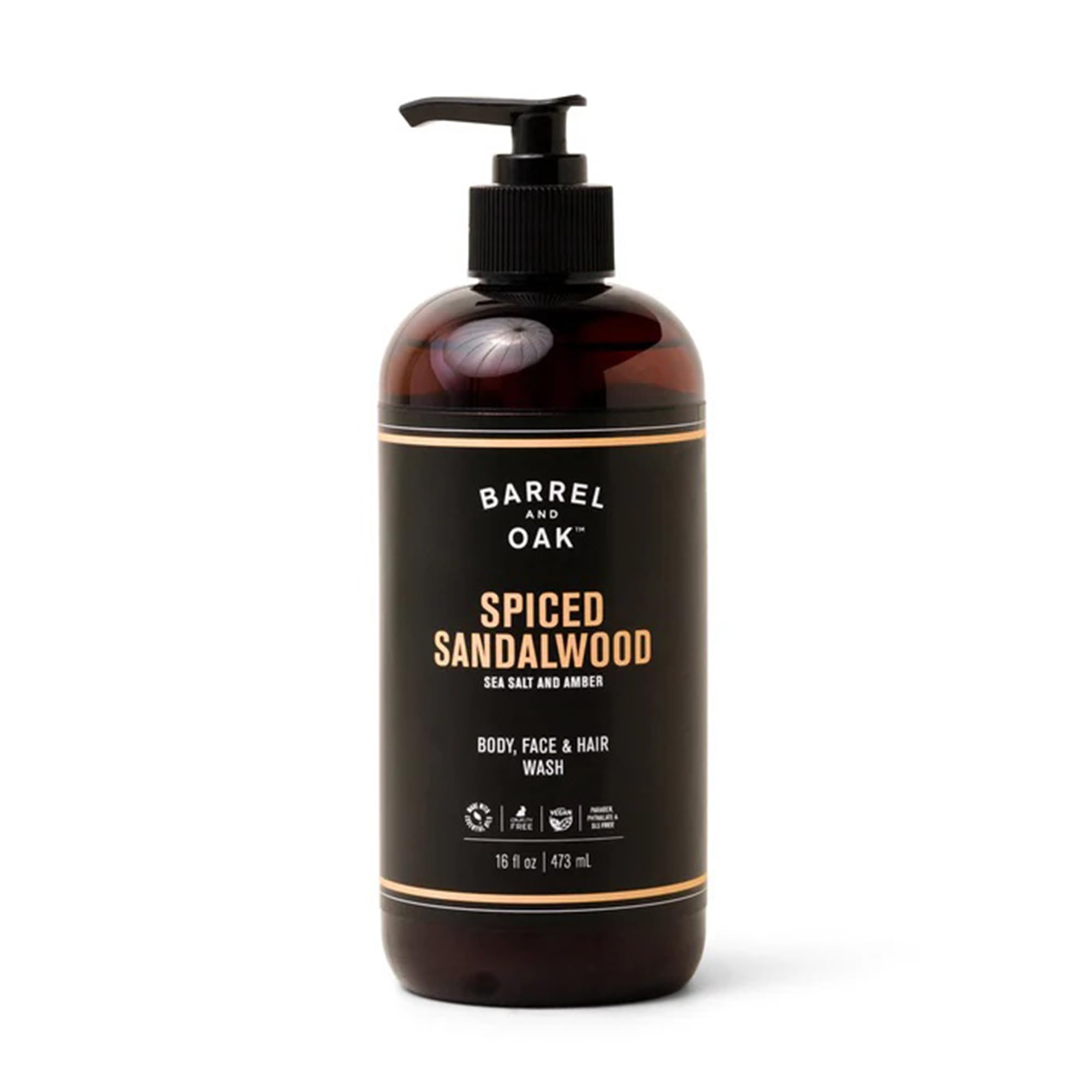 Barrel & Oak All-in-One Wash – Face, Hair & Body (16 oz) – Vegan & Hydrating