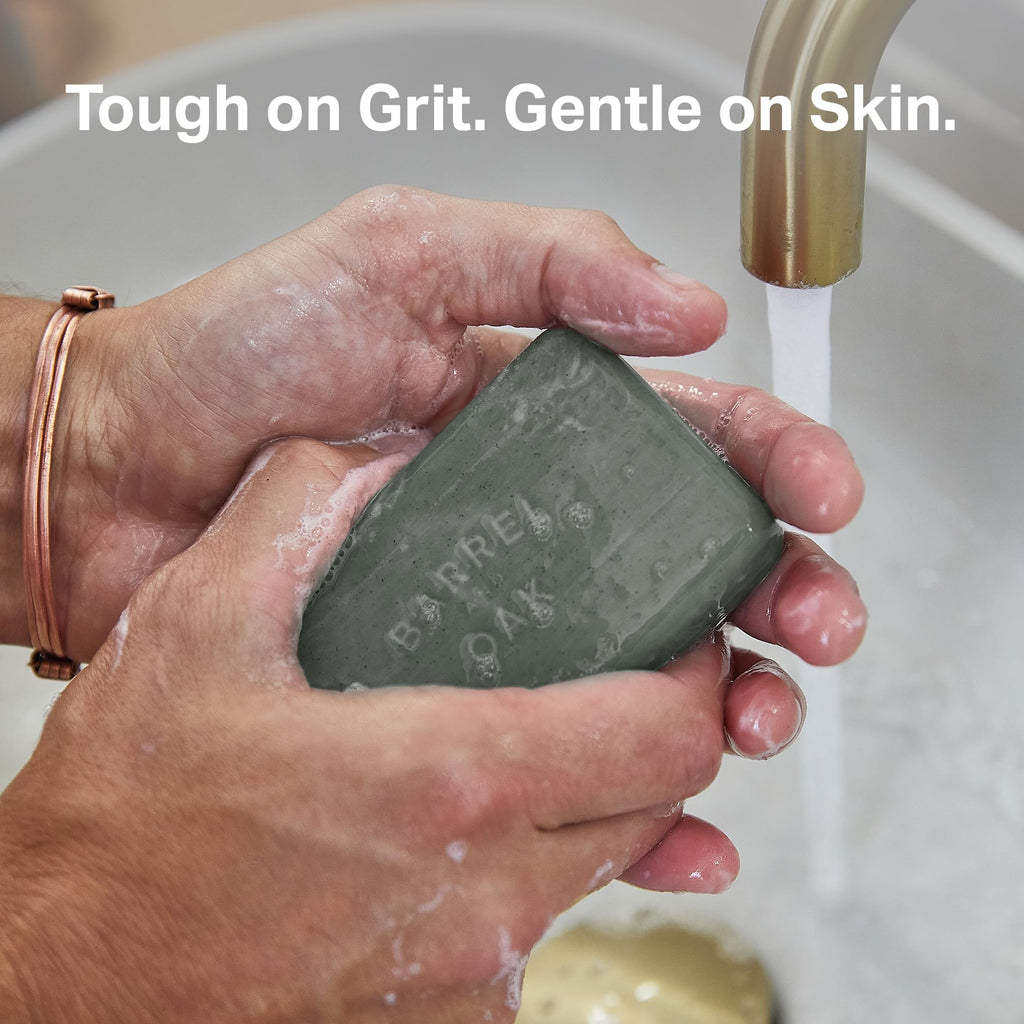 Barrel & Oak Exfoliating Bar Soap for Men – Black Oak 3-Pack | Kaolin Clay & Charcoal